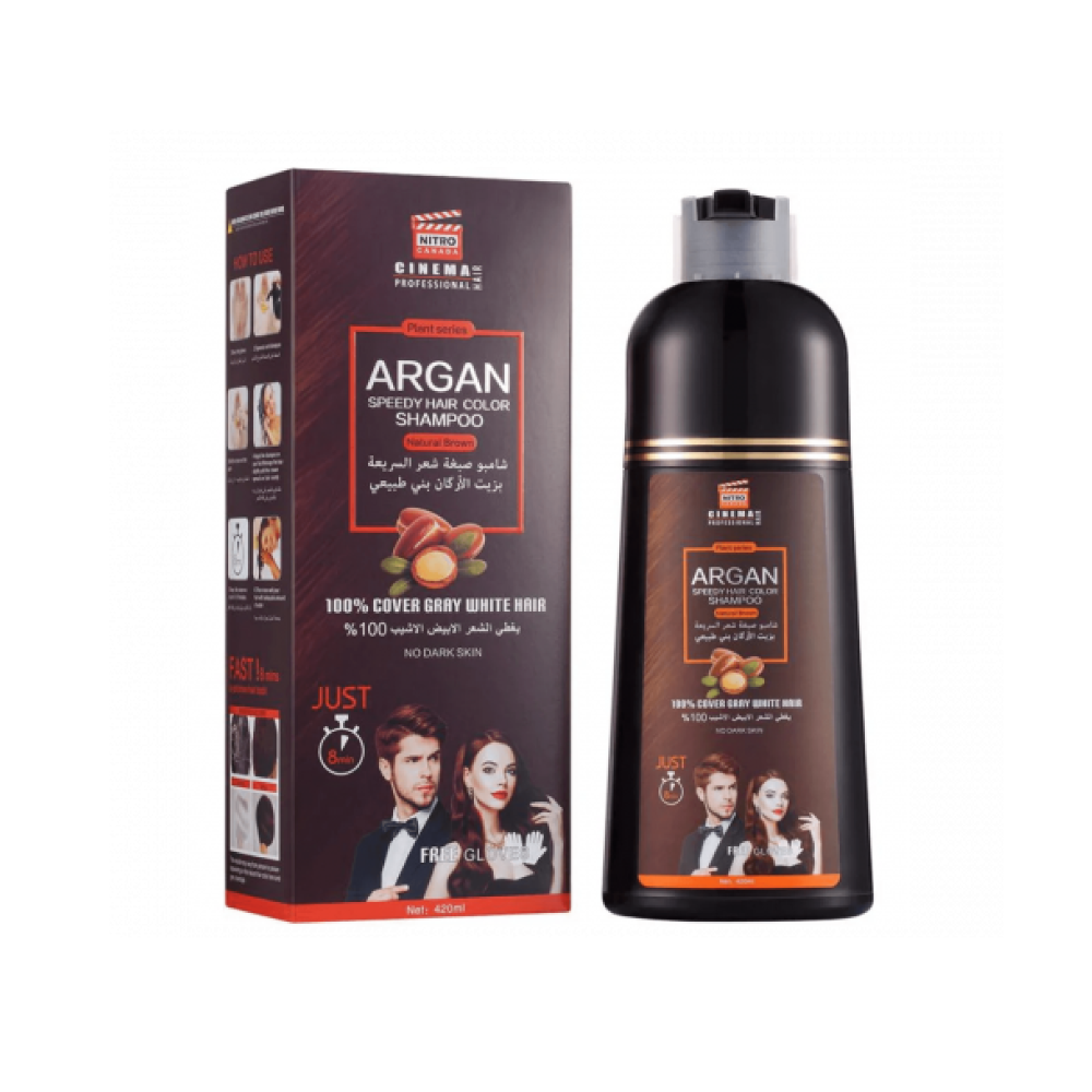 NITRO SPEEDY HAIR COLOR SHAMPOO DARK BROWN 420ML-1